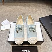 Colestore Chanel Moccasins Suede Calfskin Light Blue & White - 1