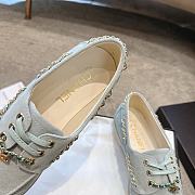 Colestore Chanel Moccasins Suede Calfskin Light Blue & White - 4