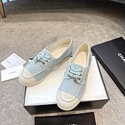 Colestore Chanel Moccasins Suede Calfskin Light Blue & White - 3