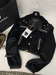 Colestore Chanel Jacket Corduroy  Black, Gold & White - 1