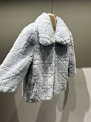 Colestore Dior Cannage Quilted Fur Jacket in Light Blue - 5