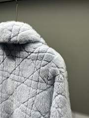Colestore Dior Cannage Quilted Fur Jacket in Light Blue - 4