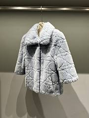 Colestore Dior Cannage Quilted Fur Jacket in Light Blue - 3