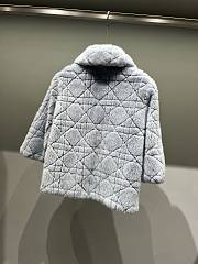 Colestore Dior Cannage Quilted Fur Jacket in Light Blue - 2