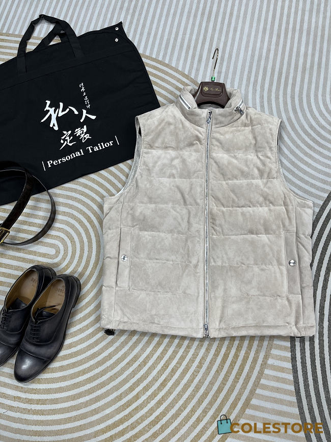 Colestore Brunello Cucinelli Lightweight down vest for Man in Ivory  - 1