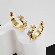Colestore Louis Vuitton Gold Monogram Pearl Embellished Earrings - 6