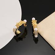 Colestore Louis Vuitton Gold Monogram Pearl Embellished Earrings - 5