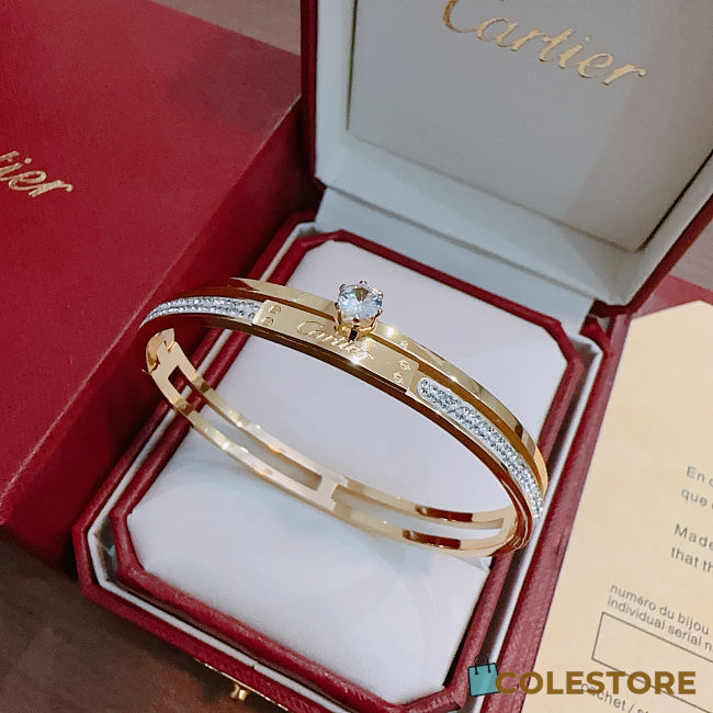 Colestore Cartier Radiant Solitaire Dual-Band Bracelet - 1