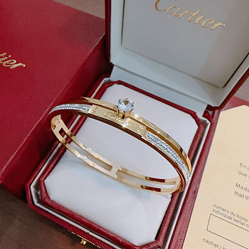 Colestore Cartier Radiant Solitaire Dual-Band Bracelet