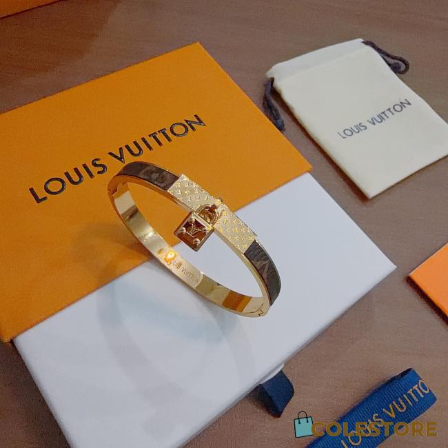 Colestore Louis Vuitton Golden Lock Monogram Bangle - 1