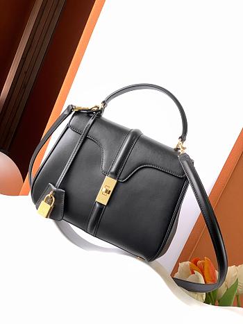 Colestore Celine 16 In Satinated Calfskin Black 23x18x10cm