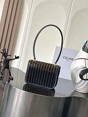 Colestore Celine TEEN GARANCE bag IN STRIPED SEQUINS in Black/Gold 18.5 x 13.5 x 7cm - 3