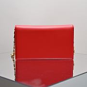 Colestore Schiaparelli Keyhole Chain Pouch Calfskin Red 19.5x3x11.5cm - 6