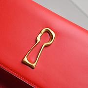 Colestore Schiaparelli Keyhole Chain Pouch Calfskin Red 19.5x3x11.5cm - 3