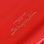Colestore Schiaparelli Keyhole Chain Pouch Calfskin Red 19.5x3x11.5cm - 2