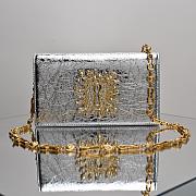 Colestore Schiaparelli Keyhole Bijou Chain Clutch Calfskin Silver 19.5x3x11.5cm - 1