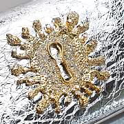 Colestore Schiaparelli Keyhole Bijou Chain Clutch Calfskin Silver 19.5x3x11.5cm - 3