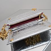 Colestore Schiaparelli Keyhole Bijou Chain Clutch Calfskin Silver 19.5x3x11.5cm - 5