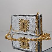 Colestore Schiaparelli Keyhole Bijou Chain Clutch Calfskin Silver 19.5x3x11.5cm - 2