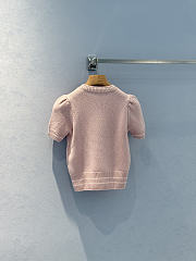 Colestore Dior Short-Sleeved Sweater Pink Virgin Wool-Cashmere Knit - 2