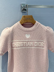 Colestore Dior Short-Sleeved Sweater Pink Virgin Wool-Cashmere Knit - 3