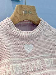 Colestore Dior Short-Sleeved Sweater Pink Virgin Wool-Cashmere Knit - 4