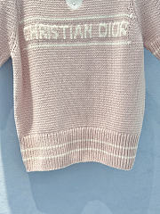 Colestore Dior Short-Sleeved Sweater Pink Virgin Wool-Cashmere Knit - 5