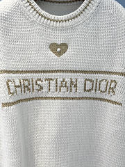 Colestore Dior Short-Sleeved Sweater Ecru and Gold-Tone Virgin Wool-Cashmere-Blend Knit - 2