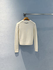 Colestore Dior Sweater White Cashmere Knit with Black Dior Alphabet Motif - 6