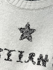 Colestore Dior Sweater White Cashmere Knit with Black Dior Alphabet Motif - 2