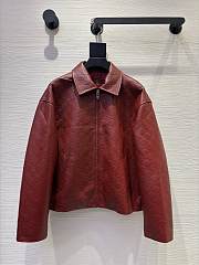 Colestore Gucci Oversize Embossed GG Leather Jacket Rosso Ancora Red  - 1