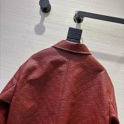Colestore Gucci Oversize Embossed GG Leather Jacket Rosso Ancora Red  - 6