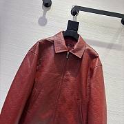 Colestore Gucci Oversize Embossed GG Leather Jacket Rosso Ancora Red  - 2