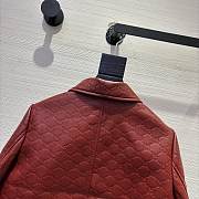 Colestore Gucci Embossed GG leather jacket  Rosso Ancora Red - 6