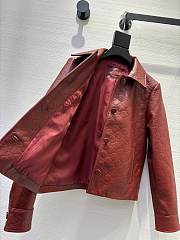 Colestore Gucci Embossed GG leather jacket  Rosso Ancora Red - 4