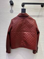Colestore Gucci Embossed GG leather jacket  Rosso Ancora Red - 5
