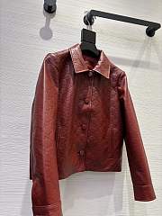 Colestore Gucci Embossed GG leather jacket  Rosso Ancora Red - 3