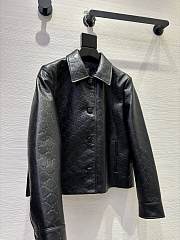Colestore Gucci Embossed GG leather jacket Black - 2