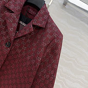 Colestore Gucci Padded Rosso Ancora red GG Canvas Jacket with Crystals  - 5