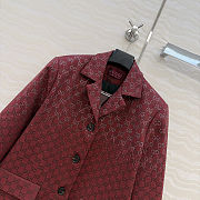 Colestore Gucci Padded Rosso Ancora red GG Canvas Jacket with Crystals  - 4