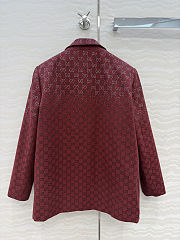 Colestore Gucci Padded Rosso Ancora red GG Canvas Jacket with Crystals  - 3
