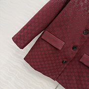 Colestore Gucci Padded Rosso Ancora red GG Canvas Jacket with Crystals  - 2