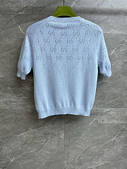Colestore Gucci GG Cotton Crewneck Top Pale Blue - 4