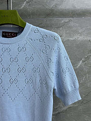 Colestore Gucci GG Cotton Crewneck Top Pale Blue - 2