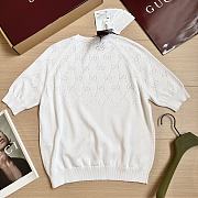 Colestore Gucci GG Cotton Crewneck Top White - 3
