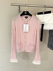 Colestore Chanel Pink Cardigan with White Trim - 1