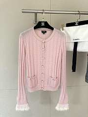 Colestore Chanel Pink Cardigan with White Trim - 6