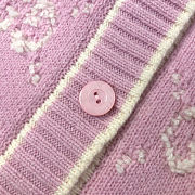 Colestore Gucci GG Wool Bouclé Jacquard Cardigan Light Pink and White - 3