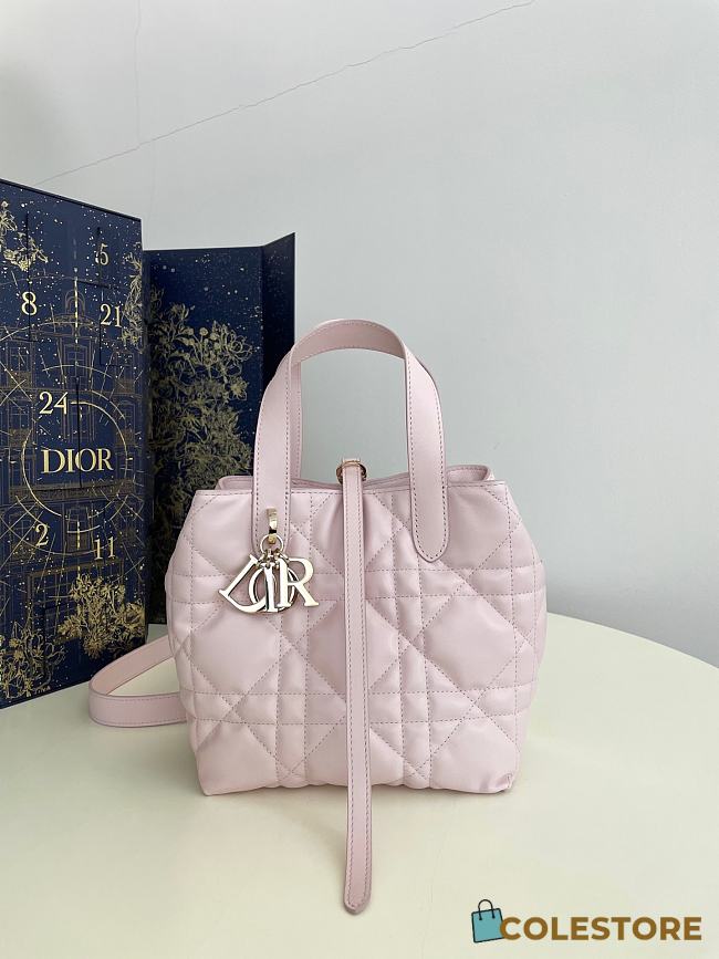 Colestore Dior Small Dior Toujours Vertical Tote Bag Light Pink 18x16x12cm - 1