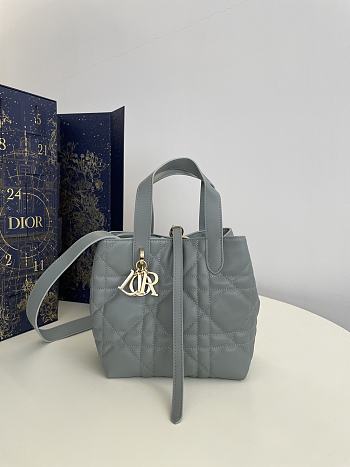 Colestore Dior Small Dior Toujours Vertical Tote Bag Stone Gray 18x16x12cm